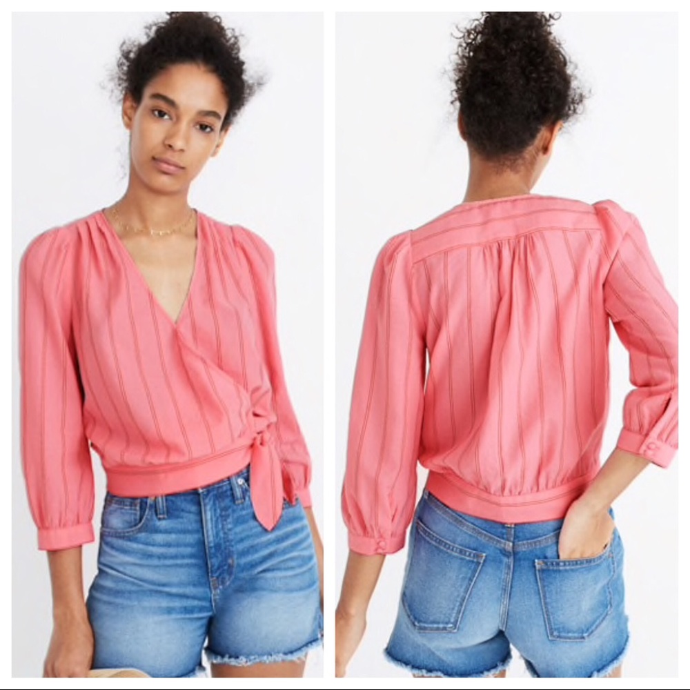 Madewell Cecilia Stripe Wrap Top - Picture 1 of 7